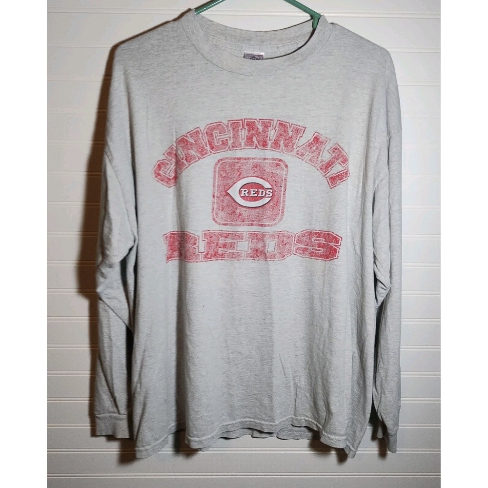 Cincinnati Reds Delta Proweights Longsleeve T-shirt Size Men's XL Gray MLB